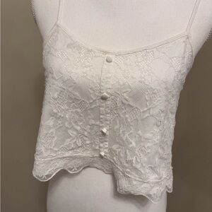 White Lace Cropped Camisole